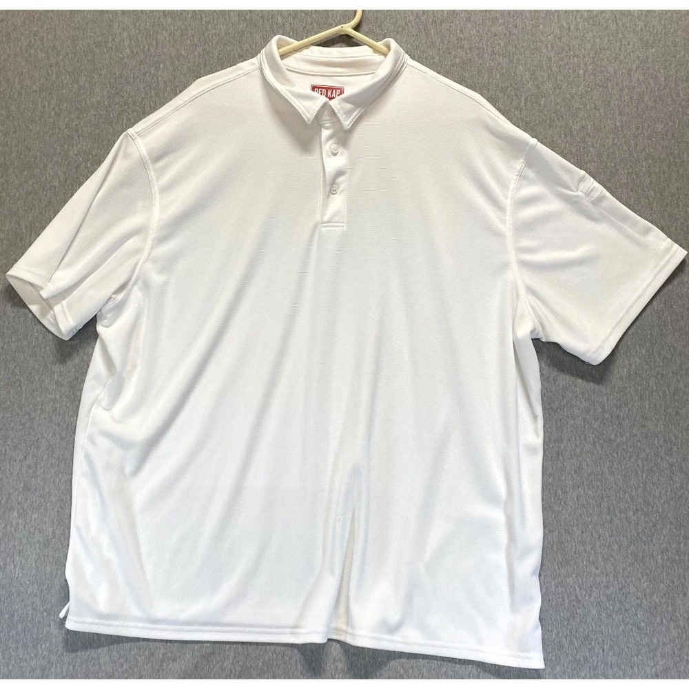 Red Kap Performance Knit Flex Series Pro Polo Shirt Mens 3XL White Wrinkle Free